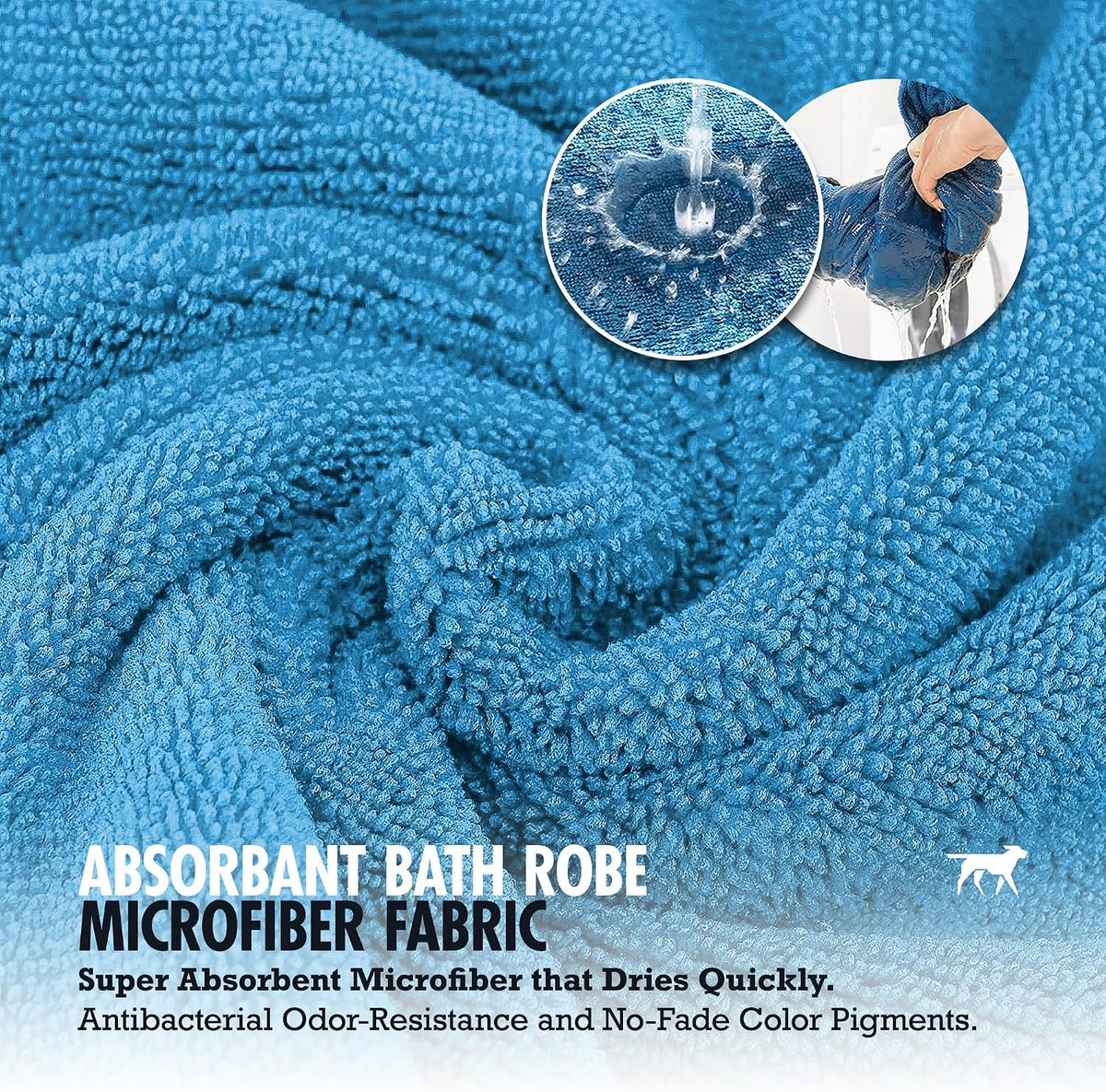 Tuff Pupper Fast Drying Dog Bath Robe - Blue / Large - image 3