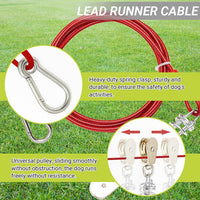PAWNISAW Dog Runner Cable for Yard - Red / 100 FT - image 4