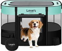 Love's cabin Pet Puppy Dog Playpen - Green / Large