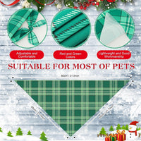 Abbylike 100 Pcs Fall Thanksgiving Dog Bandanas Bulk - Christmas Plaid / 31.5 x 21.7 x 21.7 Inch - image 3