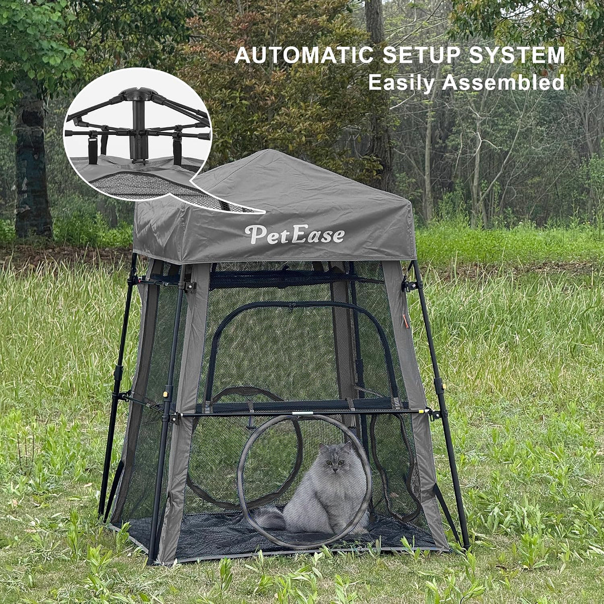 Catio outdoor cat enclosure with tower tent, tunnel and playpen - view 3