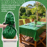 NatNarr 3 Pack Wood Grain Plastic Tablecloths - Grass - image 3