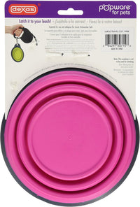 Dexas Pets Collapsible Travel Cup, Small/1 Cup Capacity - Large / Gray/Pink - image 2