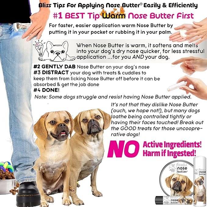 The Blissful Dog Puggle Unscented Nose Butter - Dog Nose Butter, 16 Ounce