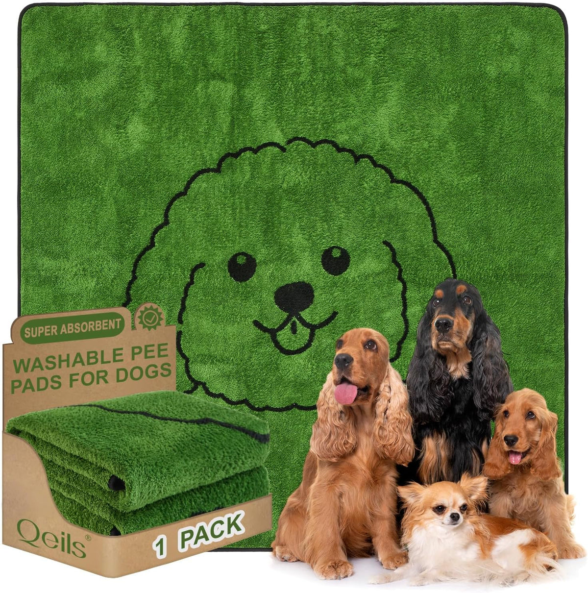Reusable Puppy Pads, Washable Pee Pads for Dogs 18" x 24" 2 Pack - Polyester / 72"x72"(Pack of 1)
