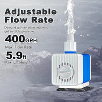 SongLong Submersible Pump 200GPH 5.2ft. High Lift for Fountains – Essentials for Fish - Water Pump 400GPH+5.9ft - image 3