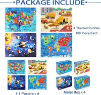LELEMON Halloween jigsaw puzzle for kids with pumpkins and bats in tin box - view 12