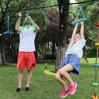 Rainbow Craft 3-Pack Kids Ninja Monkey Bars - Trapeze Swing Bars for Ninja Obstacle Course Attachments - 3pc of Blue, Red & Green Color