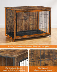 Feandrea 27.2" Dog Crate Furniture - Rustic Brown / 44.1"L x 29.5"W x 32.3"H - image 3