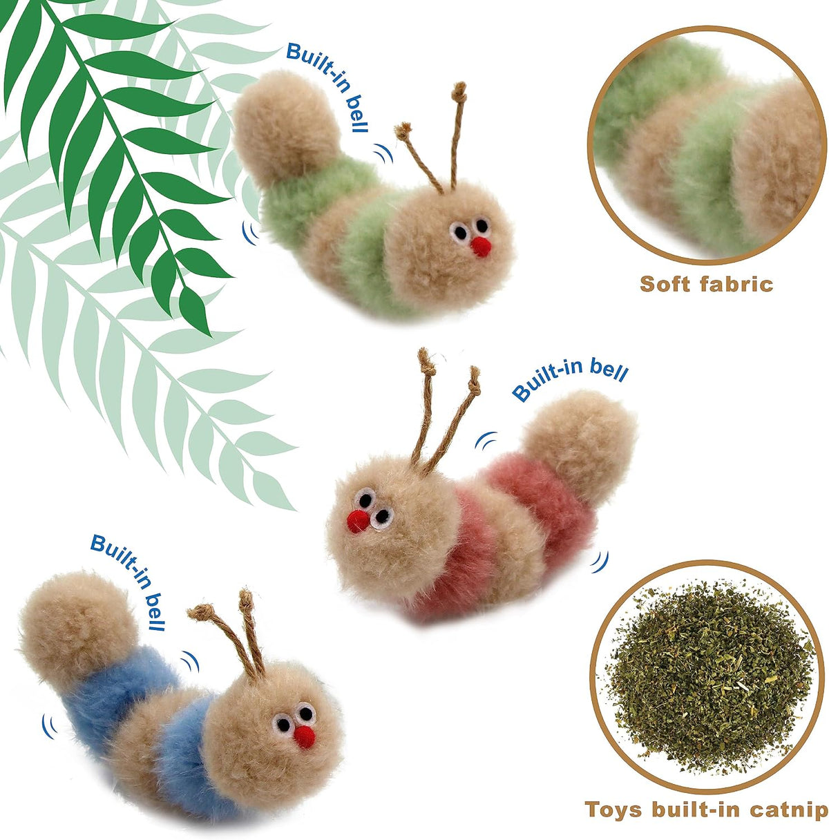 Jumpaws Interactive Natural Catnip Toy, with Rattle - Small/ 3 Pack/ Cat Toy - image 4