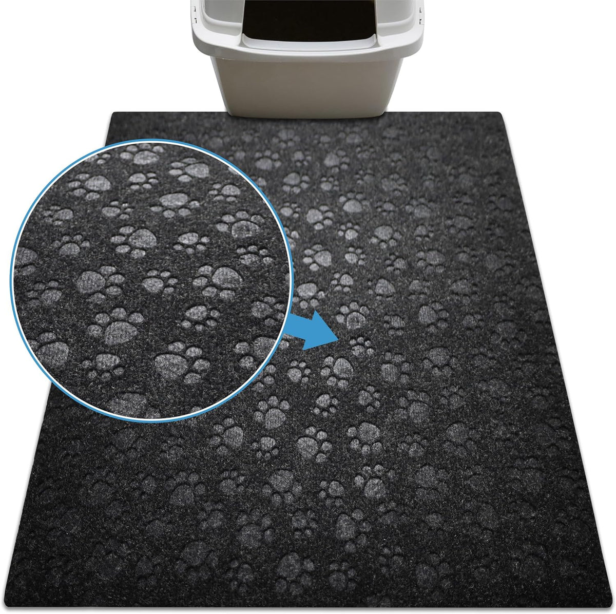 Drymate Cat Litter Box Mat, Litter Trapping Mat - Black / 28x34 Inch (Pack of 1)