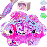 Premium Cloud Squishy Toy, Glow in the Dark Stress Ball - Pink