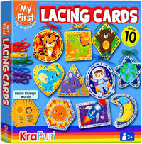 KRAFUN Princess, Unicorn & Mermaid Lacing Cards Age 3+ - Unisex