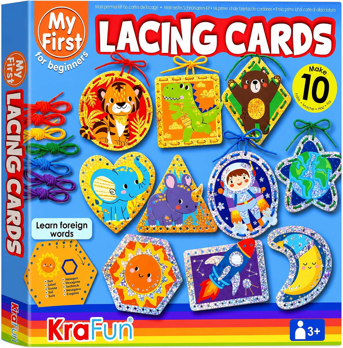 KRAFUN Princess, Unicorn & Mermaid Lacing Cards Age 3+ - Unisex