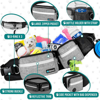 PetAmi Hands Free Dog Leash with Waist Running Belt Bag, Single – Essentials for Dogs - 1 Leash / Heather Grey - image 3
