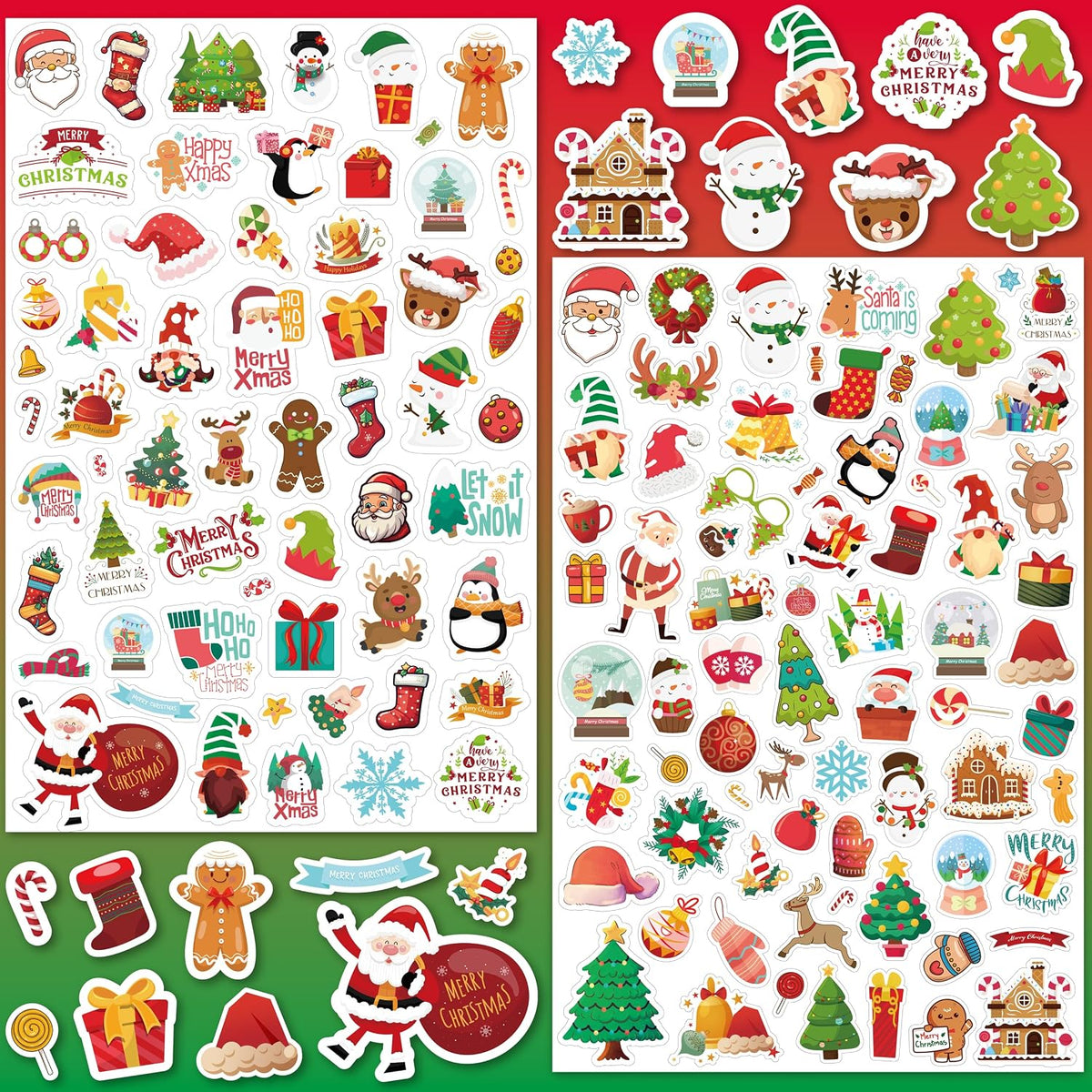 LINAYE 24 Sheets Happy Birthday Stickers, 730 Counts - Christmas 24 Sheets