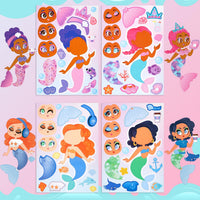JOYIN 36 Sheets 9"x6" Make a face Stickers for Kids - Mermaid - image 4