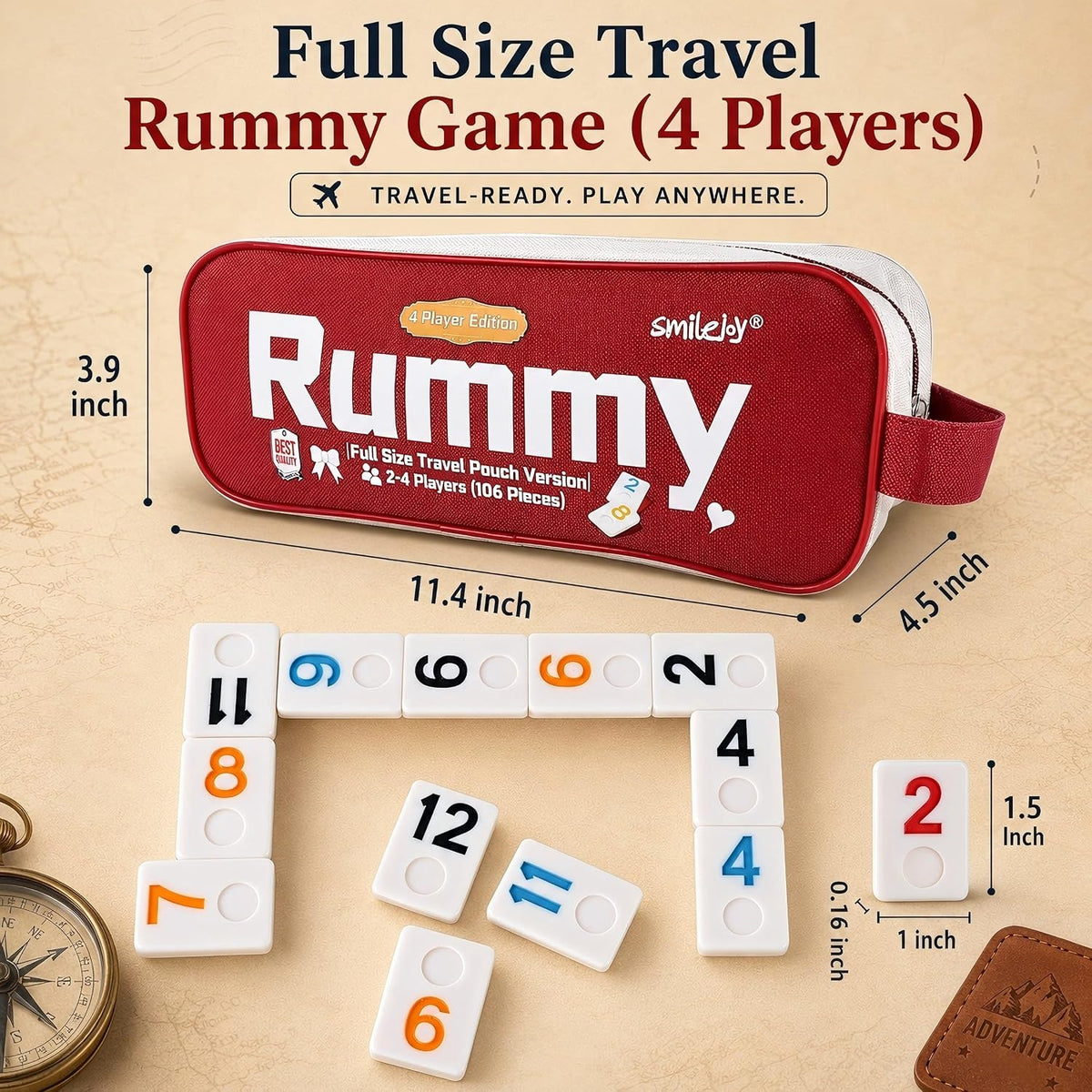 Smilejoy Mini Rummy Cube Game - Large (2-4 player) - image 2