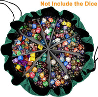SIQUK Large Dice Bag with Pockets Big Capacity Dice Bag Drawstring - Dark Green - image 2