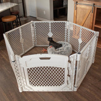 MyPet North States Petyard Plus: 3 Ft. Wide Folding Dog Playpen - 6-Panel / Walk-Thru Door / Light Gray - image 2
