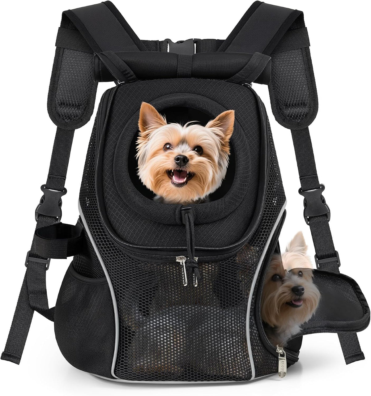 WOYYHO Pet Dog Carrier Backpack - Black 2.0 / Small(2-4.5lbs)