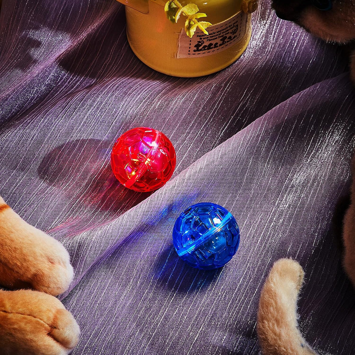 6 Pcs Cat Ball Ghost Hunting Light up Toy - Rose Red, Light Blue / 2 - image 4
