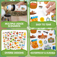 LINAYE 24 Sheets Happy Birthday Stickers, 730 Counts - Camping 24 Sheets - image 4