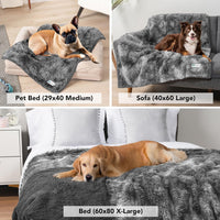 PetAmi Waterproof Dog Blanket for Couch Protector Pet Throw - Tie-dye Grey / Queen (90x90) - image 3