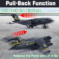 Crelloci 5 pack military airplane toys with transport plane and die cast fighter jets - view 4