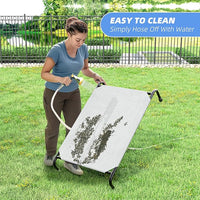 Simple Trending Raised Dog Bed for Small Dogs, Waterproof Elevated Dog Cot, Outdoor Cooling Pet Bed, 36.5" x 22.5", Grey