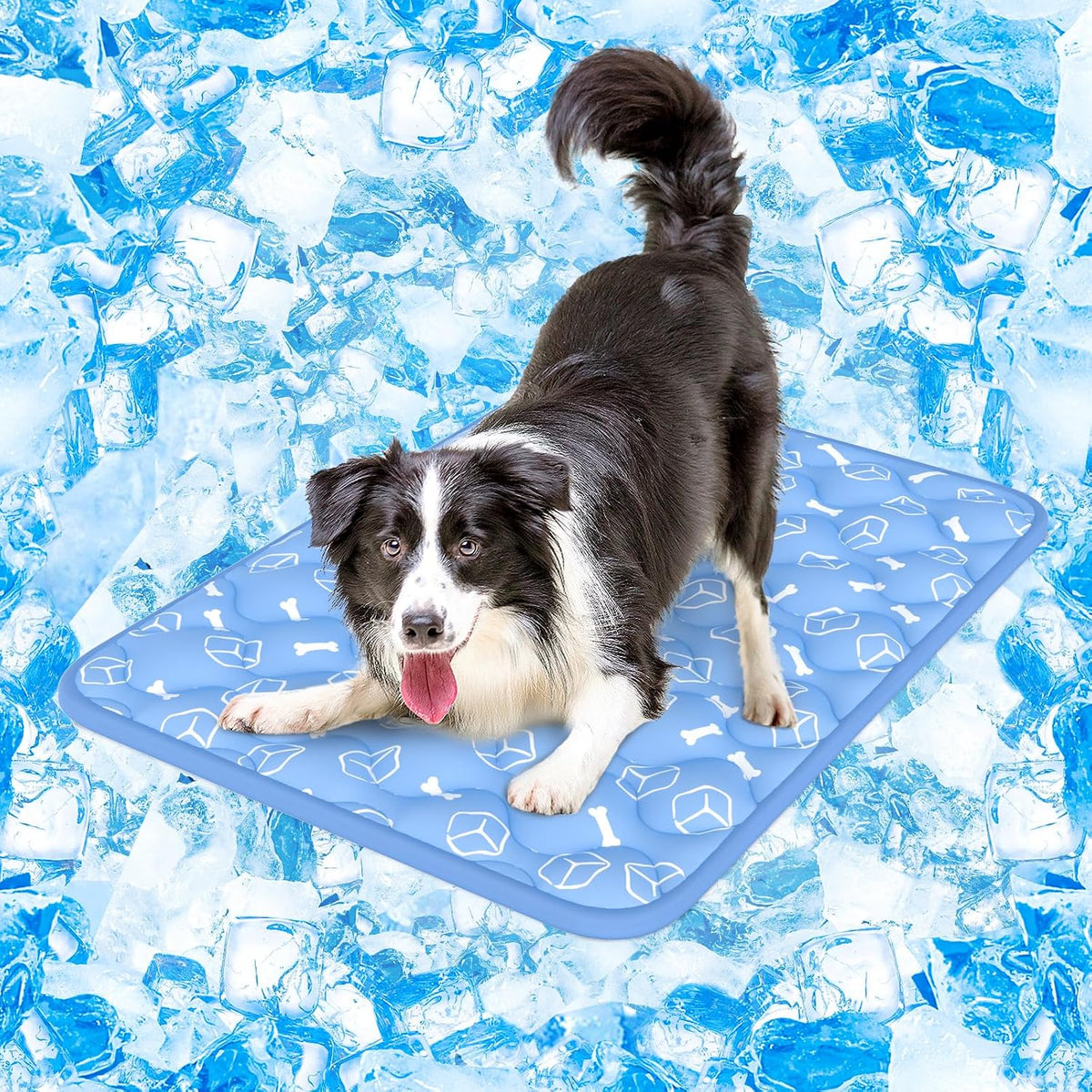 Dog Cooling Mat 2.0, Ocean Blue - Large / Blue
