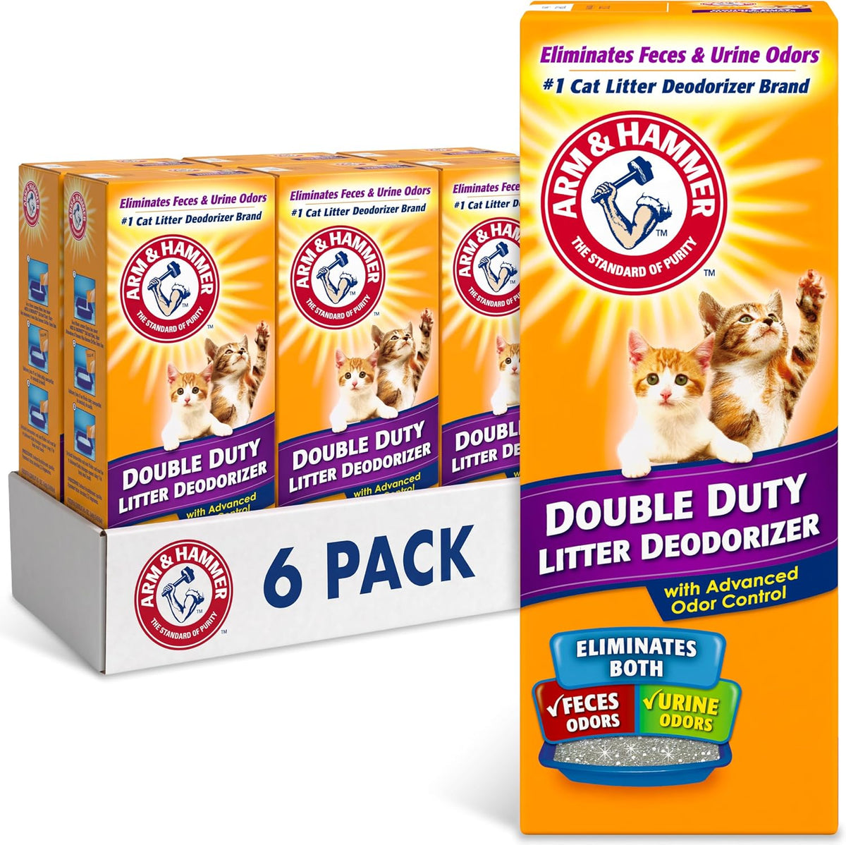 ARM & HAMMER Cat Litter Deodorizer Double Duty - Double Duty / 30 oz (Pack of 6)