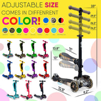 Hurtle 3-Wheeled Scooter for Kids, Wheel LED Lights - Real Tree - image 3