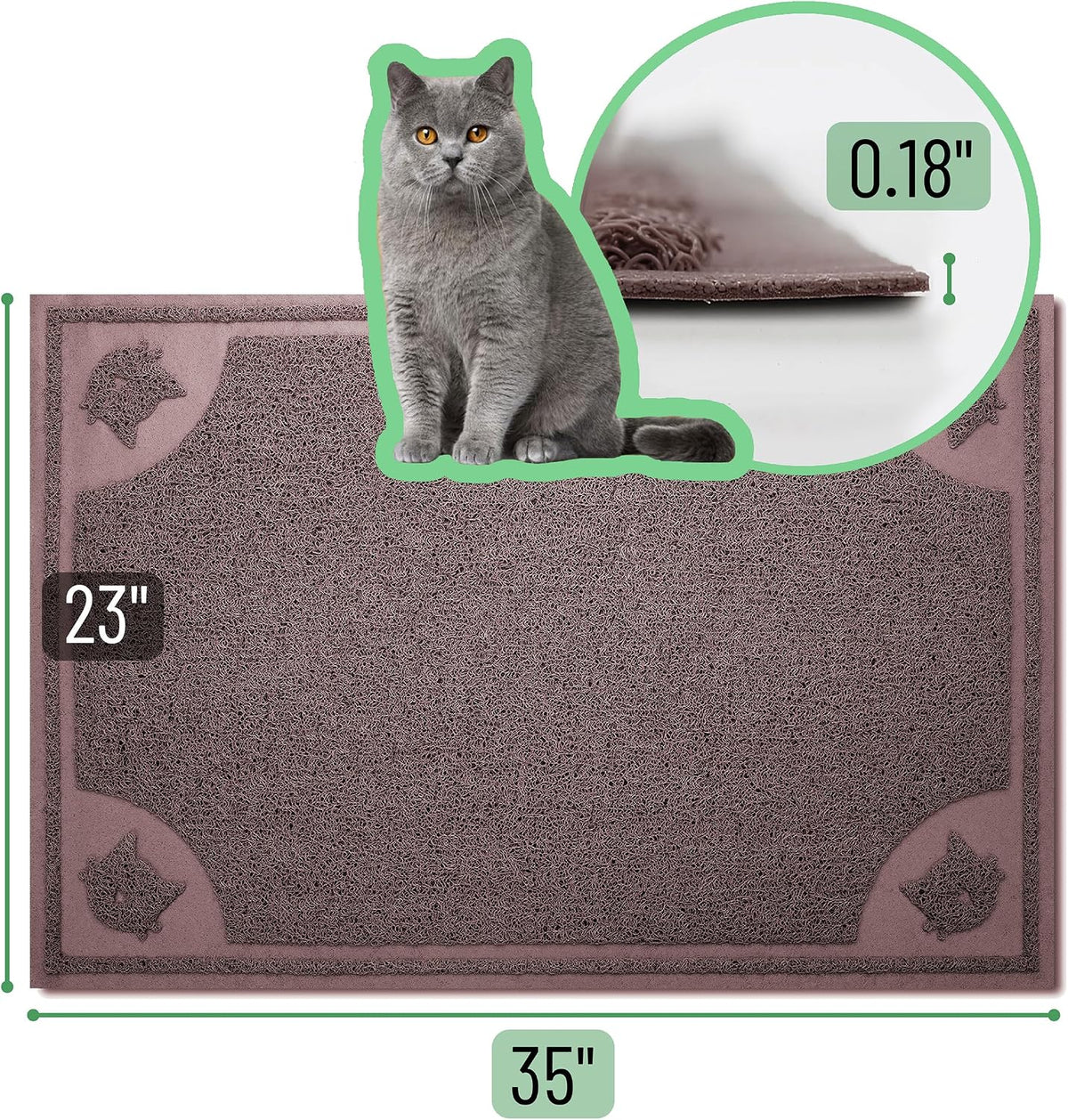 Mr. Pen, Large Cat Litter Mat, 23”x 35” - Brown - image 2