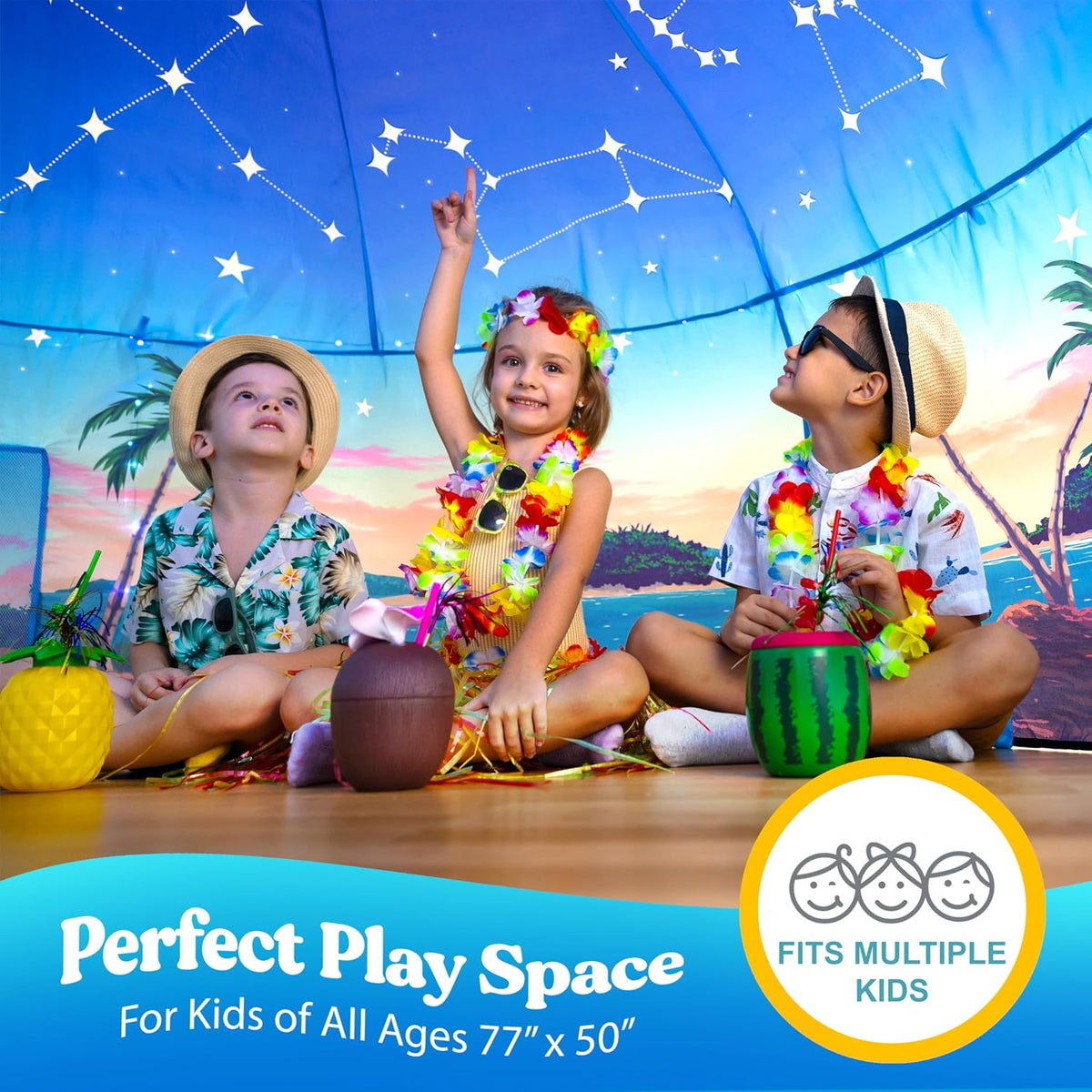 W&O Space Explorer Inflatable Fort with Lights & Sound - Starlit Oasis - image 4