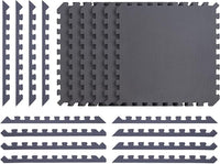 Norsk Dual-Sided Reversible 1/2" Foam Exercise Mats for Home Gym - Interlocking EVA Foam Tiles