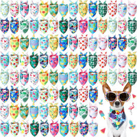 Chunful 100 Pcs Fall Dog Bandanas Bulk Maple Leaf Print Autumn Pet - Fruit / 19.7 x 13.8 x 13.8"