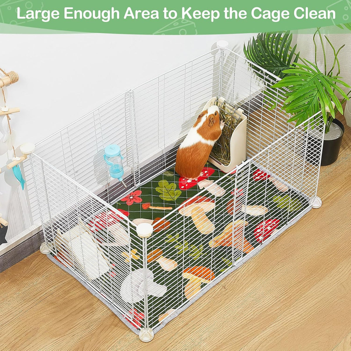Unicorn Catcher 2 Pack Washable Guinea Pig Cage Liner - Mushrooms / 29X16in - image 3