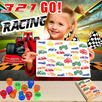 Car and truck stampers for kids, 12 pre-inked stamps in different vehicle designs and colors - view 15