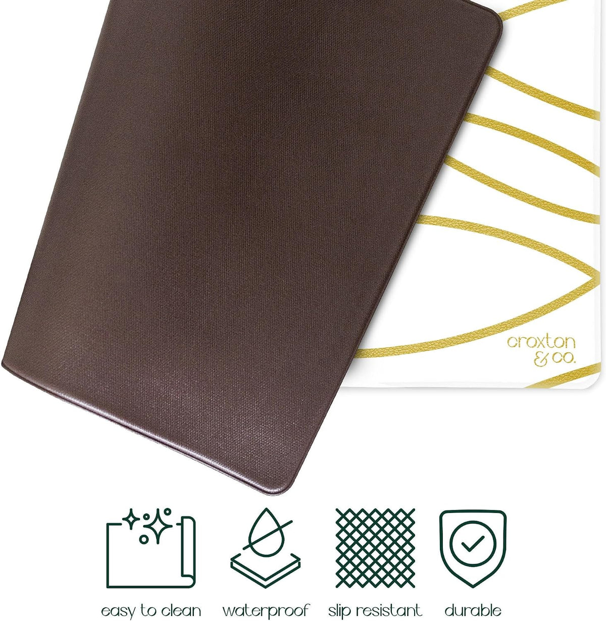 CROXTON & CO. Non-Slip Faux Leather Pet Feeding Mat for Dog Bowls - Bone Appétit - image 3