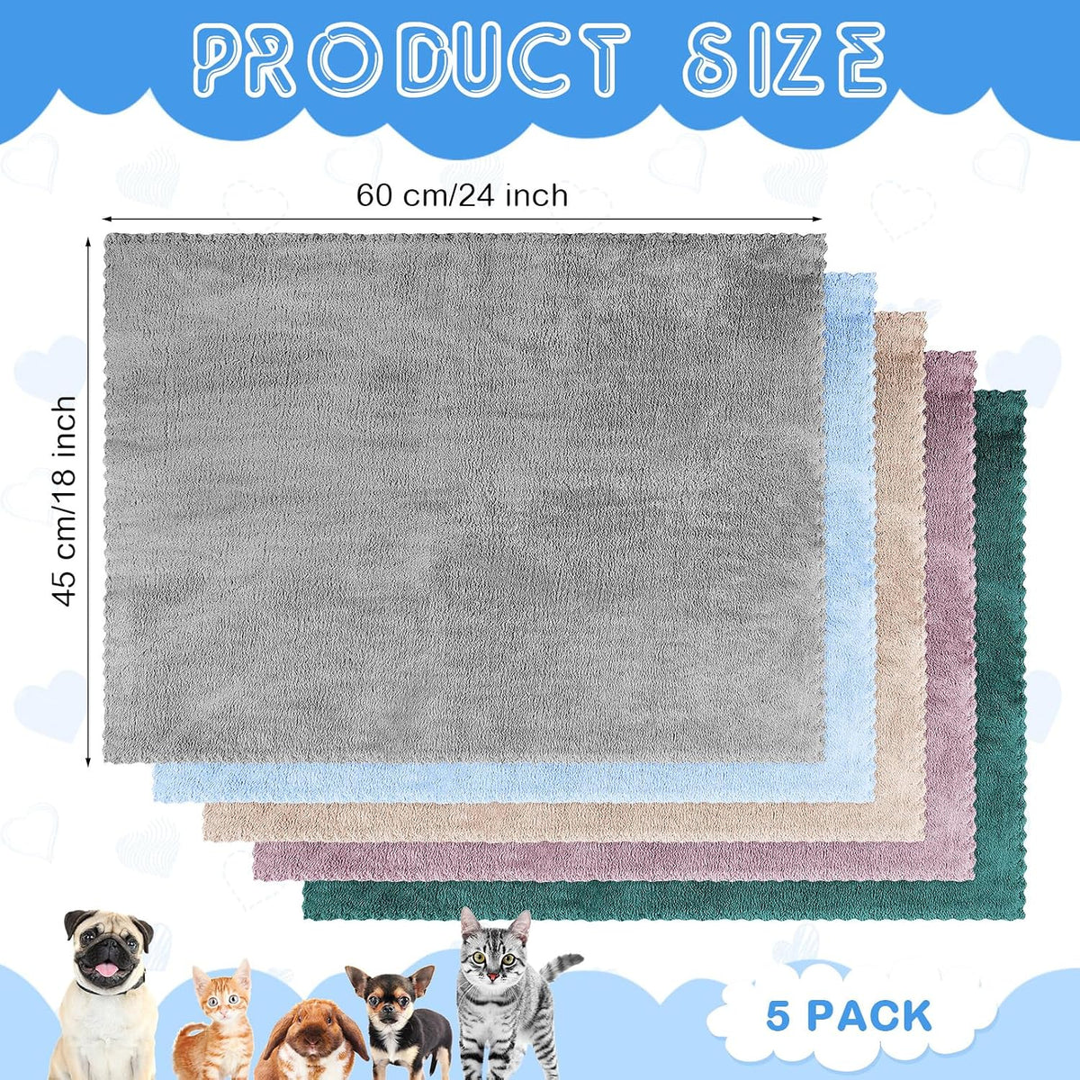 SmoothNovelty 5 Pcs Waterproof Guinea Pig Cage Liner - Soft Color / 18" X 24" / Classic - image 2