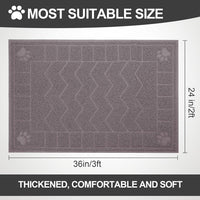 Cat Litter Box Mat, 47" x 35" Large Waterproof Litter Trapping Mat – Daily Care for Cats - Sand Grey / X-Large（35" x 24" ) - image 2