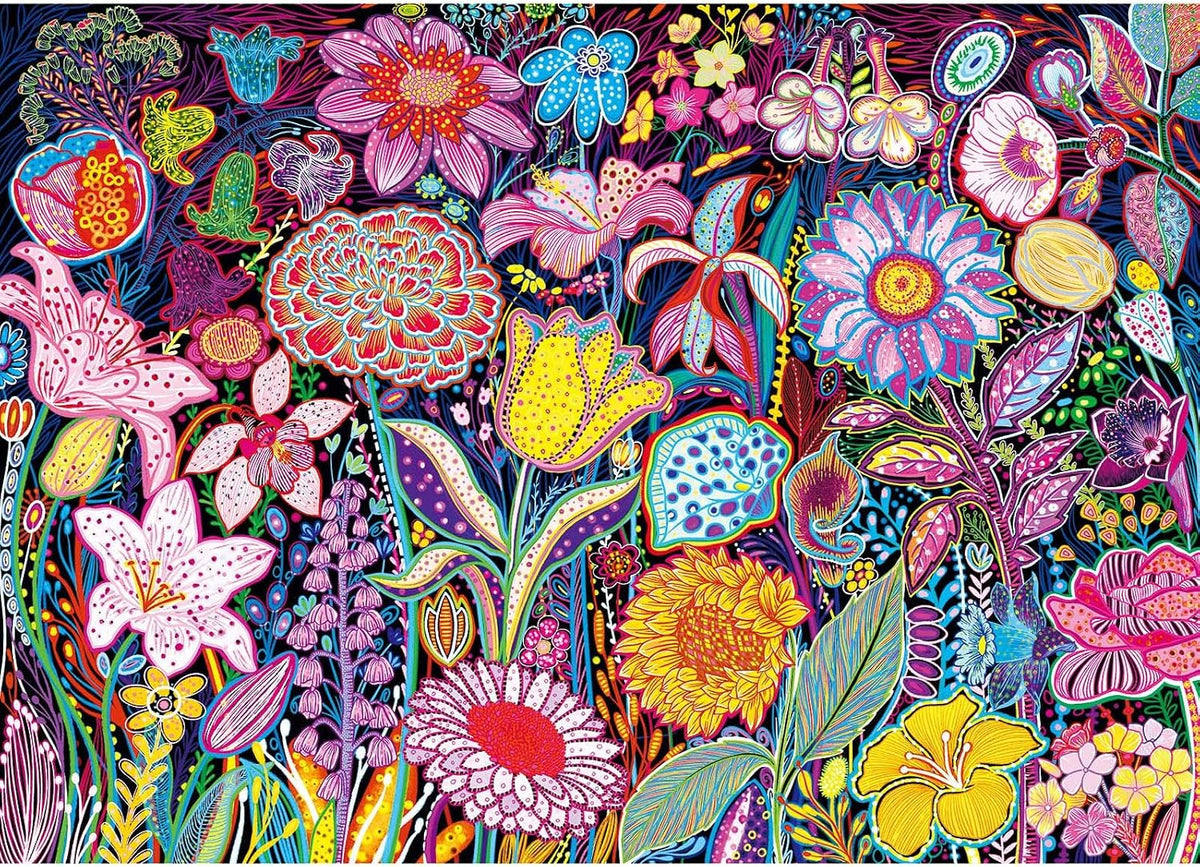 1000 Piece Puzzles for Adults, Premium Magic Book Jigsaw Puzzle – Fun for Kids & Family - Floral Flower