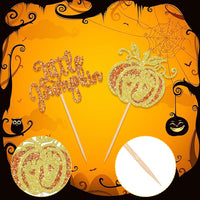 24 PCS Pumpkin Oh Baby Cupcake Toppers Glitter Fall Theme pumpkin - Pattern 9 - image 3