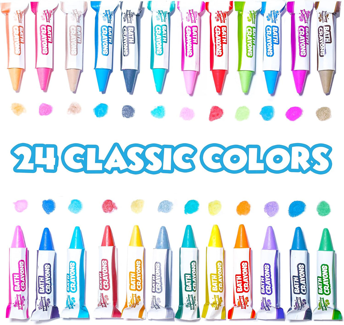Tub Works Smooth Bath Crayons Bath Toy, Nontoxic - 24 Pack - image 2