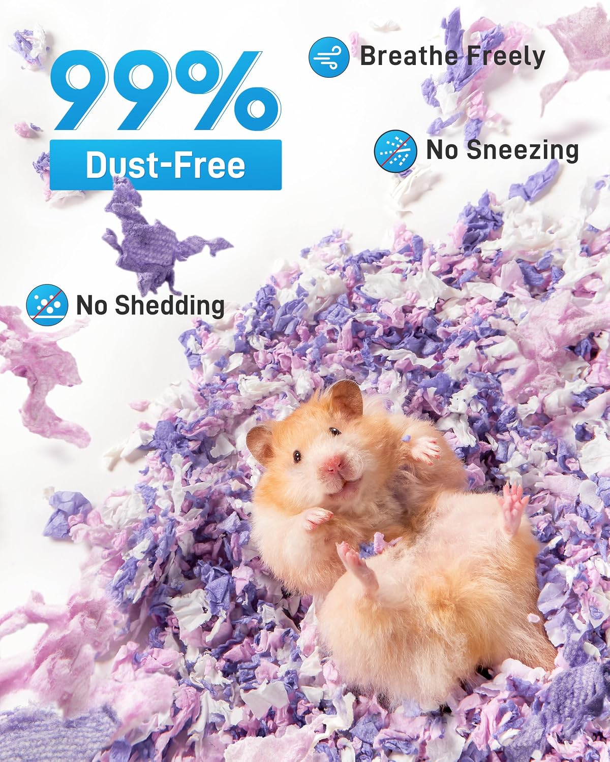 BUCATSTATE Hamster Bedding 15L, 99% Dust-Free Paper Bedding - Lavender / 15L - image 2