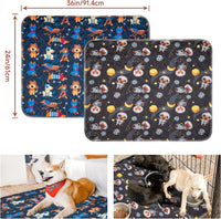 Paw Legend Washable Reusable Dog Pee Pads Super Absorbent - 24"X36" / Navy & Gray - image 2