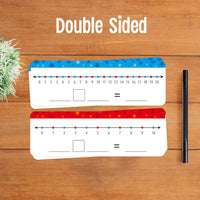 SpriteGru number line dry erase boards with 0-10 and 0-20 lines and colorful star print - view 27