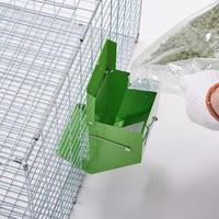 Metal Small Animal Feeder with Lid, Heavy Duty - 7.4 inch (Pack of 2) / Green - image 4