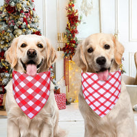 Spring Summer Dog Bandanas Large 3PCS, 6 Pattern Floral Scarf – Essentials for Dogs - 26-G R Plaid / Small - image 2
